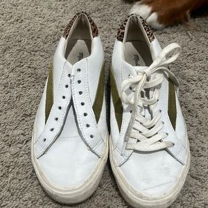 Madewell green and cheetah sneakers